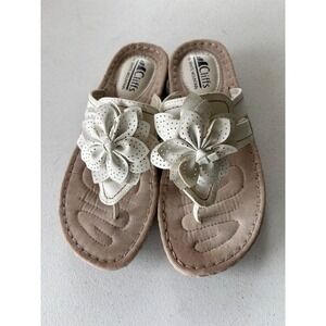Cliffs by White Mountain Carlina Cream Floral Thong Sandals C18680Z Womens 7M